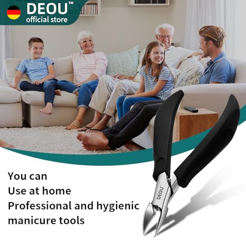 DEOU Toenail Clippers Blade for Ingrown and Thick Nails Stainless Steel Pedicure Tools at Home ingrown toenail Treatment Professional Podiatrist Nail Clippers with (Eagle Beak Pliers+Nail Remover)