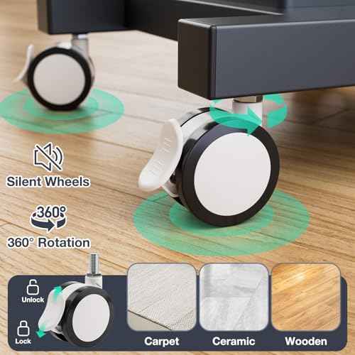 Noverlife Esthetician Trolley Cart with Wheels, Heavy Duty Carbon Steel Spa Beauty Salon Cart, Load 220Lbs, Esthetician Machine Stand Stability Strongly for Beauty Equipment Organizer Trolley