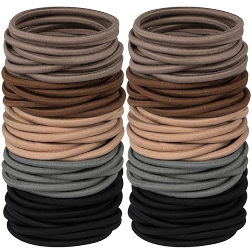 Hair Ties 120 Pack - Thick Elastic Bands for All Hair Types