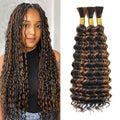 Fridnae Human Braiding Hair Bulk P1B30 Light Brown 24 Inch for Boho Braid Styles, 150g