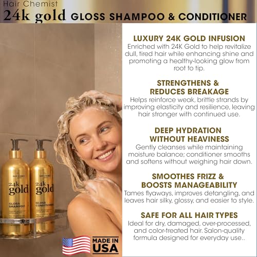 Hair Chemist 24K Gold Gloss 3-Piece Hair Care Set