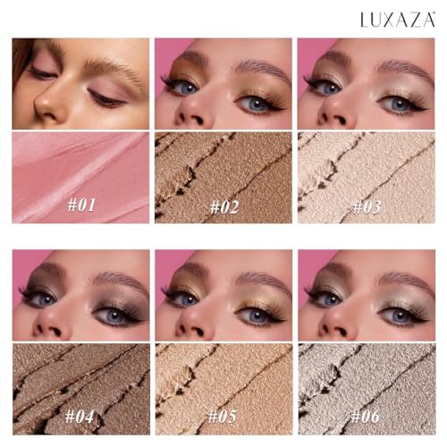 LUXAZA PRO Eyeshadow Stick 6-Piece Set - Nude Brown Metallic