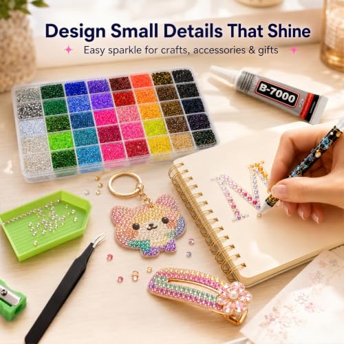 JIVVEXO Rhinestone Bedazzling Kit with 42,000 Gems, 40 Colors & Tools