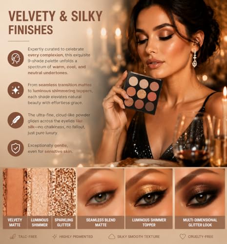 Océane Neutral Eyeshadow Palette 9 Colors | Vegan & Cruelty-Free