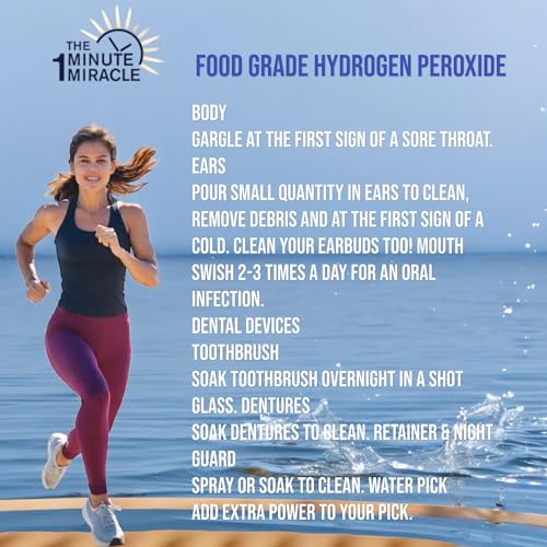 3% Food Grade Hydrogen Peroxide - 12 oz Bottle with Dropper