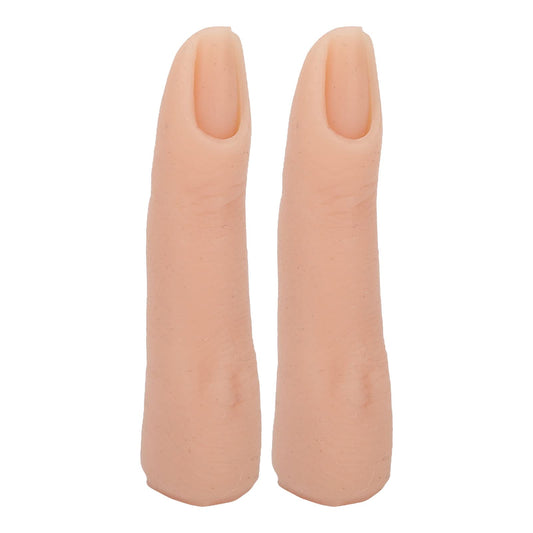 Practice Finger for Acrylic Nails 2pcs Nail Training Finger Bendable Silicone Practice Finger Fake Training Finger Model for Tattoo Acupuncture Practice (Skin Color)