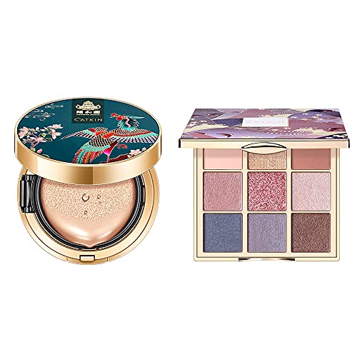 CATKIN 2Pcs Makeup Set Includes BB Cream Air Cushion Foundation C01 and Eyeshadow Palette C08