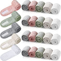 Giegxin 25 Pcs Spa Headbands - Adjustable Coral Fleece Hair Wraps