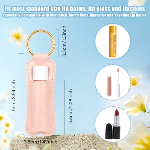 WK IEASON Lip Balm Holder for Chapstick Lipstick Sleeve Keychain,Small Christmas Gifts Stocking Stuffers for Teen Girls Women