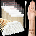 Kigley 1000 Pcs 8" Large Cotton Swabs with Bamboo Handle 1/2"