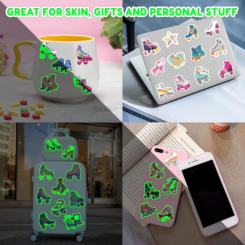96 PCS Glow In The Dark Roller Skate Temporary Tattoos