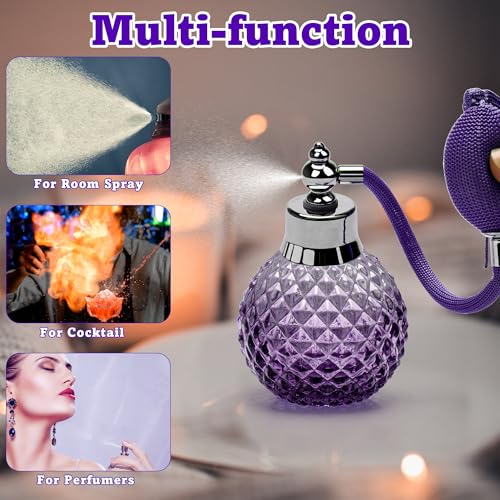 Coolrunner 100ml Refillable Vintage Style Crystal Perfume Atomizer - Purple