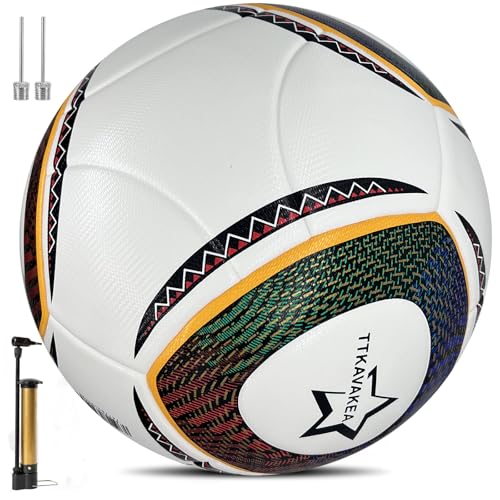 Size 5 Soccer Ball with Pump - Waterproof PU Leather