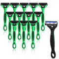 Men's Disposable Razors Bulk 3-Blade Safety Shavers with Lubricating Bar, Individually Wrapped