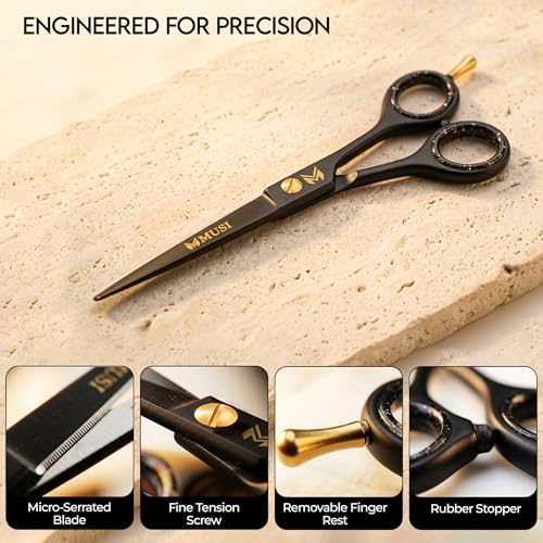 MUSI 6.5" Professional Barber Hair Scissors 420 Stainless Steel