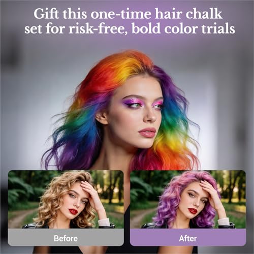6 Color Washable Hair Chalk Comb Set for Kids & Adults