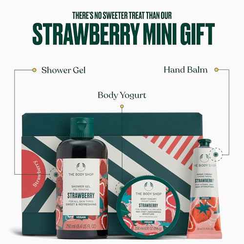 The Body Shop Strawberry Gift Set - 3 Piece Set, Includes Shower Gel, Body Yogurt, Hand Cream, Vegan