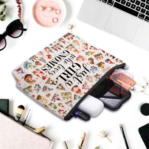 Gnomes Gifts for Women Makeup Bag, Magic Stars Gnome Birthday Gift for Women, Makeup Travel Gnomes Essentials Zipper Pouch for Friend Sister Bestie