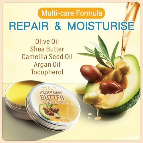PEGO Stretch Mark Butter for Pregnancy,Women Belly Butter,Shea Butter,Maternity Stretch Mark Cream,Massages Body & Reduces Scar Appearance, Postpartum Care for Moms,Hypoallergenic100g/3.53oz