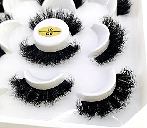 5 Pairs 25mm 3D Mink Lashes - Natural False Eyelashes