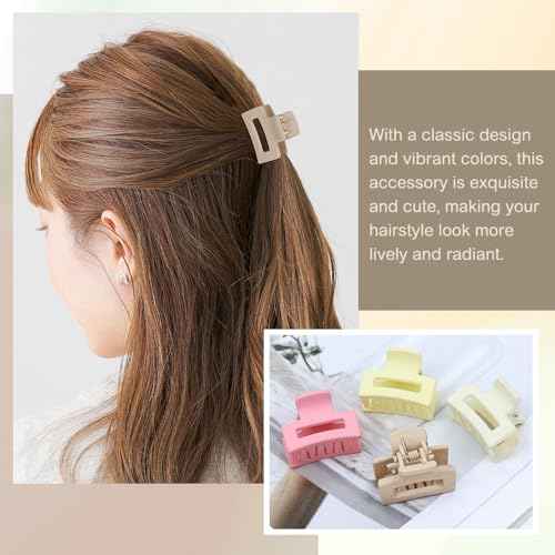 100 Pieces 2.5cm/0.1" Candy Color Small Non-slip Rectangle Plastic Hair Claws Clips Mini Hair Clamps Barrettes Hair Accessories for Women Girls Teens Kids