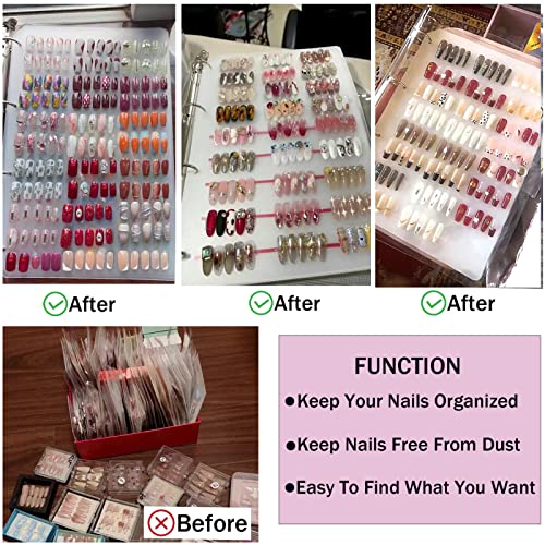 Press On Nail Organizer Book with 6 Pages & Tape