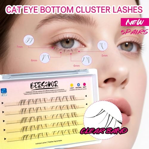 Cat Eye Bottom Lash Clusters - DIY Extensions with Clear Band