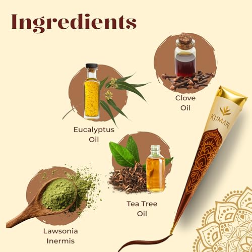 Plant-Based Henna Paste Cones | Dark Brown Hair Dye | Pack of 4