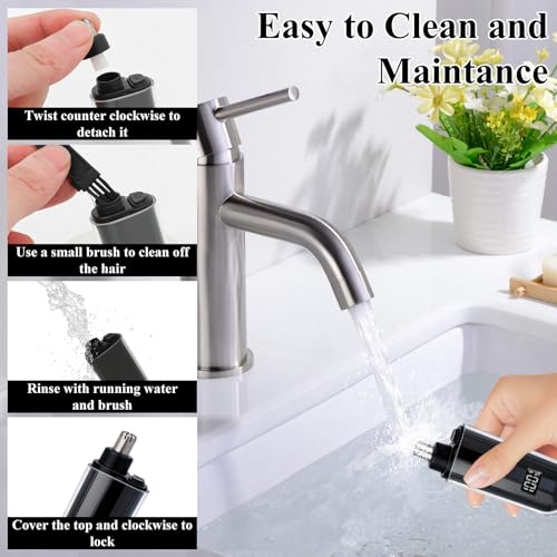 Portable LED Dsiplay Nose and Ear Trimmer Clipper for Men Women,2026 Professional Nose Hair Trimmer with Powerful Motor and Dual-Edge Blades for Smoother Cutting Mini Travel Size