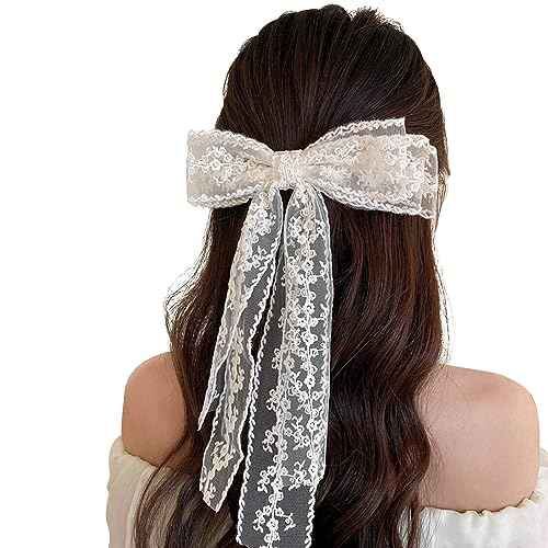 Lace Hair Bows and Clips Set, Cute Alligator Barrettes with Hair Accessories for Women and Girls - Perfect for Wedding, Prom, Bachelorette Party, Bridal Shower Gift