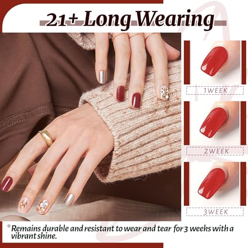 JEWHITENY 30-Piece Gel Nail Polish Kit with 27 Colors, Base & Top Coats