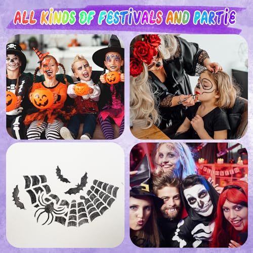 56Pc Face Painting Stencil Kit with Brushes & Gems