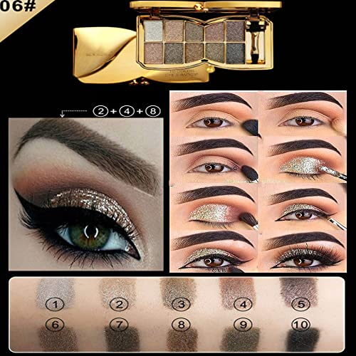 Glitter Eyeshadow Palette 10 Colors Waterproof Shimmer