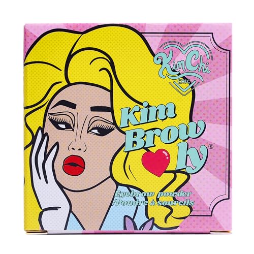 KimChiChic Beauty Kimbrowly Eyebrow Powder Duo with Brow Wax - Natural Looking Brows, 3D Effect, Cruelty Free, Medium Deep P 0.27oz
