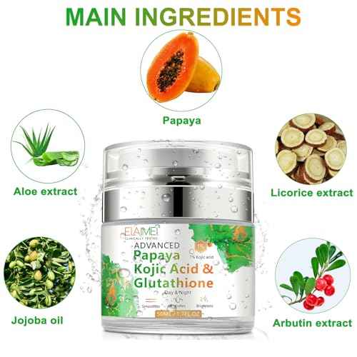 Papaya Cream, Anti-aging Hydrating Natural Formula with Glutathione for Nourishing Dry Skin, Day & Night Face Moisturizer 50ML