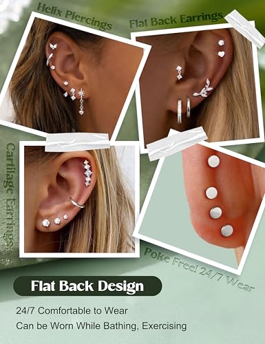 Hypoallergenic Flat Back Earrings - Surgical Steel for Sensitive Ears