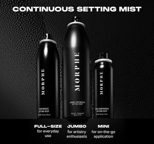 Morphe Continuous Setting Spray - Micro-Fine Setting Spray for Makeup with a Natural Finish - Helps Makeup Resist Caking or Fading & Increases Wear of Foundation (2.8 fl oz)