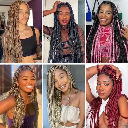 Braiding Hair Pre Stretched 22 Inch 8 Pack Long Professional Pre Stretched Hair For Braiding Soft Yaki Texture Hot Water Setting Synthetic Crochet Braids For Women Girls(22Inch,1B)