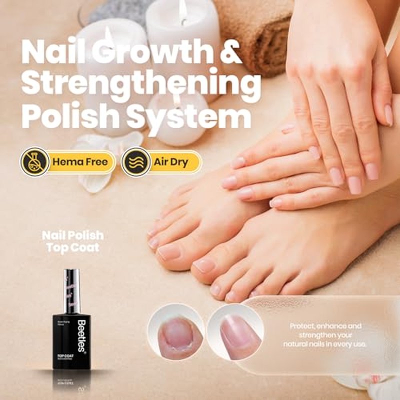 Beetles 2 in 1 Base & Top Coat Nail Polish - Fast Drying Glossy Finish