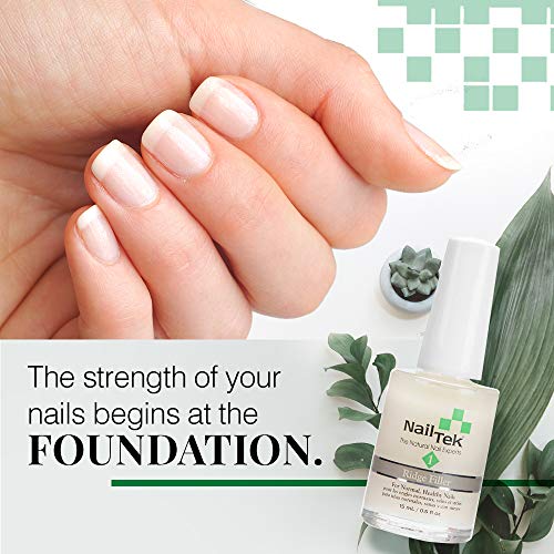 Nail Tek Foundation 1, Ridge Filling Strengthening Base Coat for Strong, Healthy Nails, 0.5 oz, 2-Pack