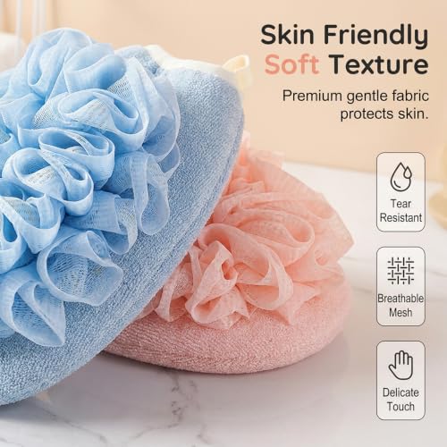 Dual-Sided Exfoliating Glove with Loofah Mesh & Washcloth