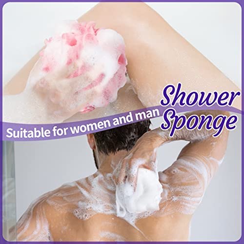 Umigy 36 Pcs Bath Sponge Shower 40g Loofahs Bulk Bath Luffas Exfoliating Body Scrubber Pack Soft Colorful Mesh Balls Puff Bathing Accessories for Men and Women Exfoliating Sponge