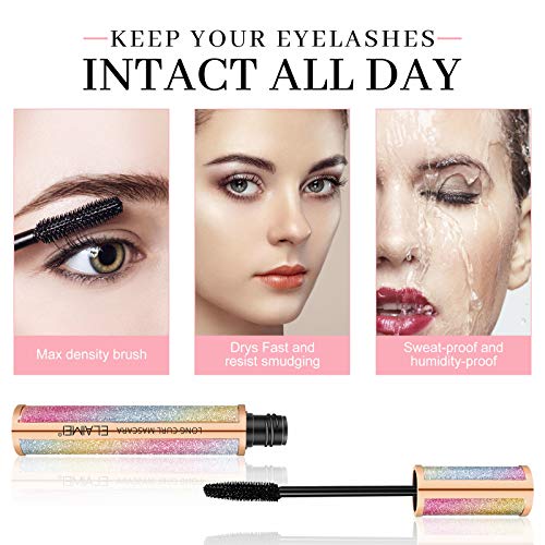 Mascara Cream Waterproof, Intense Length, Beauty Big Eye, Volume & Definition, No Smudging, No Clumping Lasting All Day, Black, Dermatologist & Ophthalmologist Tested