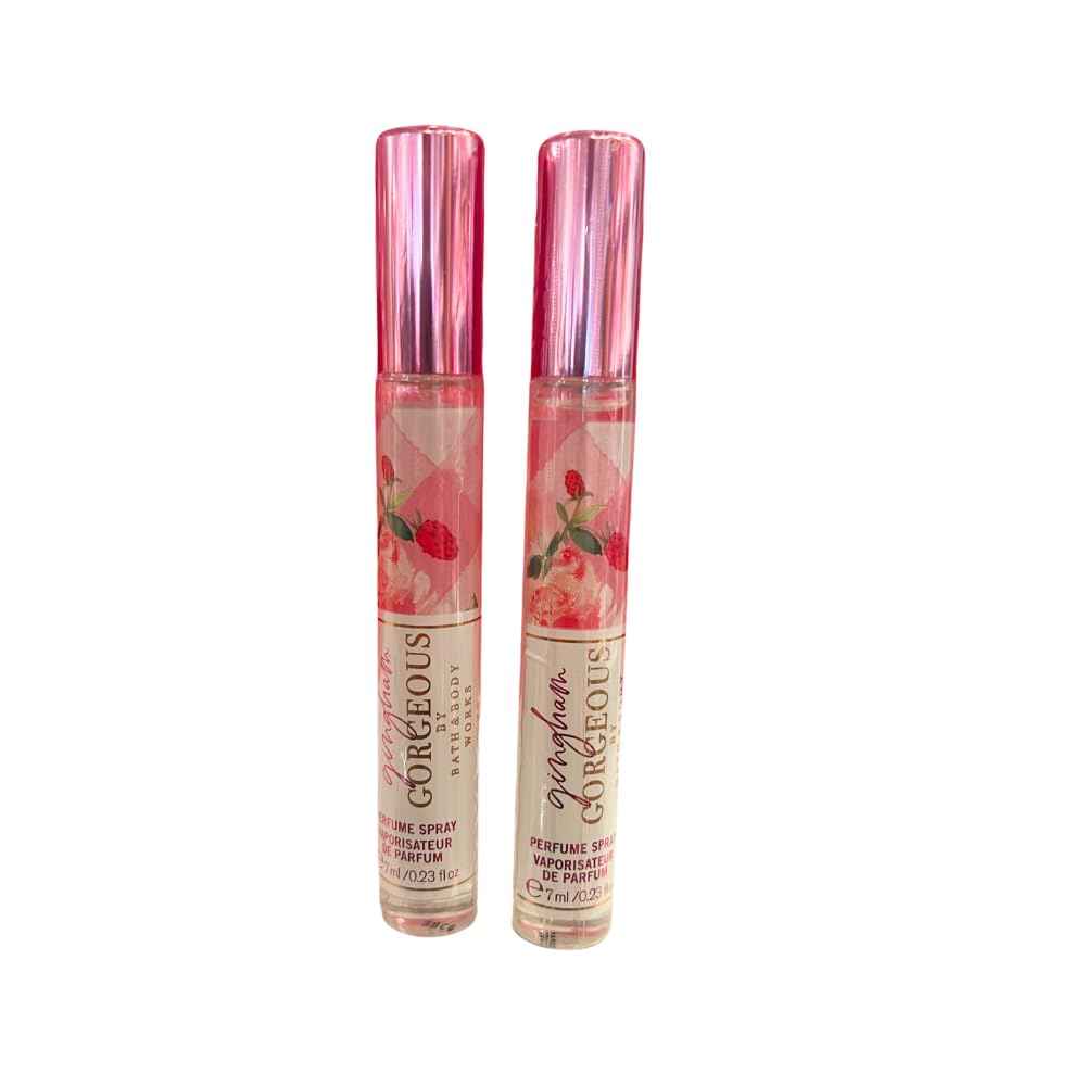 Bath & Body Works GINGHAM GORGEOUS Perfume Mini Spray Travel Size for Women 0.23 fl oz - Pack of 2