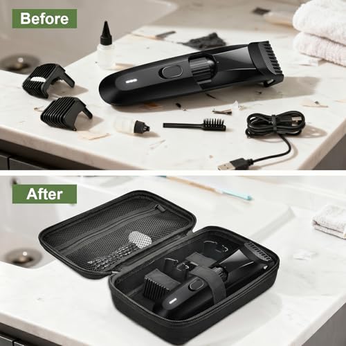 Hard EVA Beard Trimmer Case with Mesh Pocket & Carry Handle