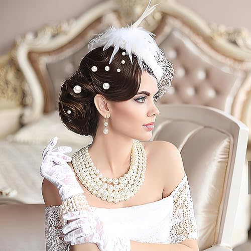 18 Pieces U-Shaped Pearl Hair Pins for Weddings in Gold