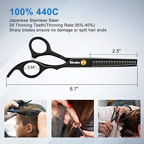 Sirabe Professional Hair Cutting Scissors Set - 10 Piece Kit