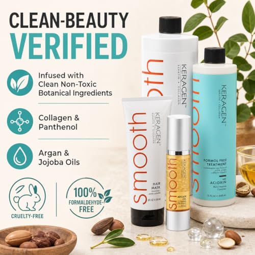 KERAGEN Formaldehyde-Free Hair Smoothing Treatment Kit - 16 Oz