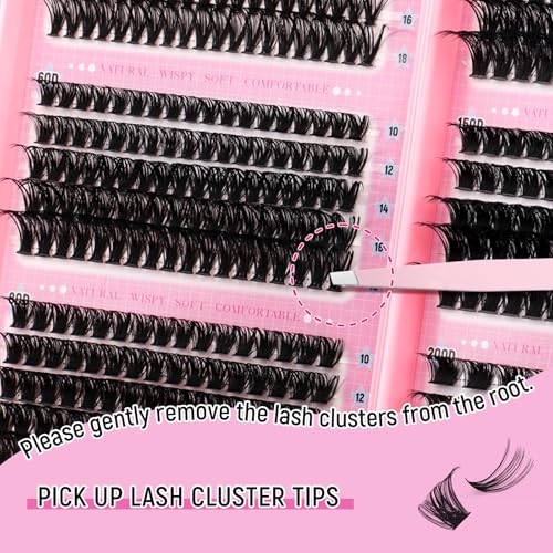 D Curl Lash Clusters Kit - DIY Eyelash Extensions with Bond & Seal
