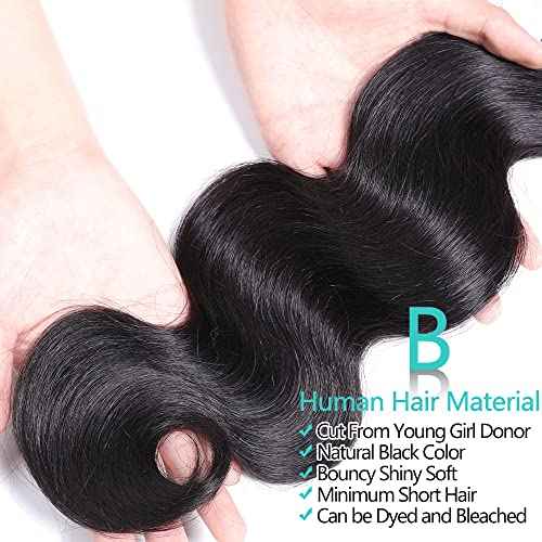 Body Wave Bundles Human Hair 3 Bundles (10 12 14 inches) 10A Brazilian Virgin Human Hair Body Wave Bundles Natural Color 100% Unprocessed Brazilian Human Hair Weave Extensions